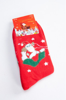 Шкарпетки жіночі новорічні махрові